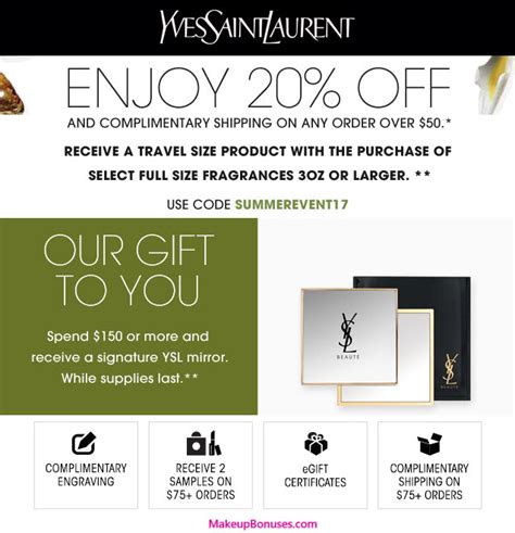 ysl promo code 2023|ysl free gift with purchase.